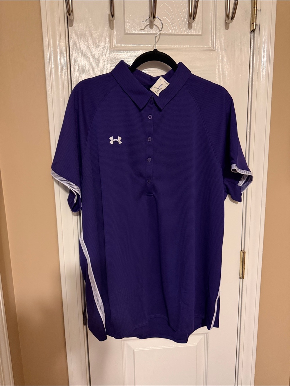 Under Armour Purple Polo with White Trim